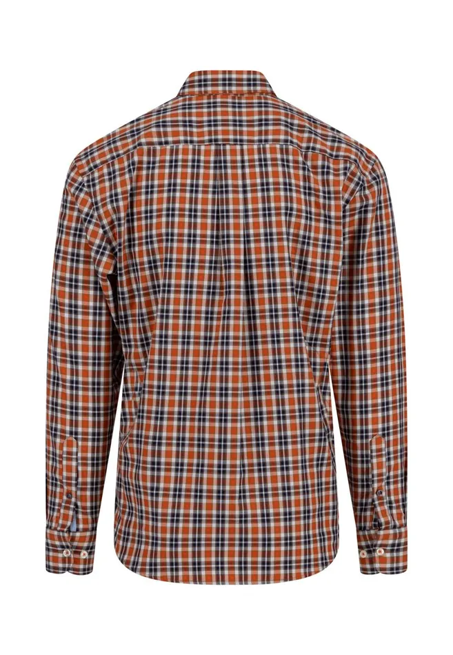 FYNCHHATTON Carroted Shirt With Buttondown Collar Cloud Blueflamenavy Men Shirts
