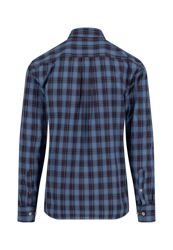 FYNCHHATTON Carroted Shirt With Buttondown Collar Hazelcloud Blue Men Shirts