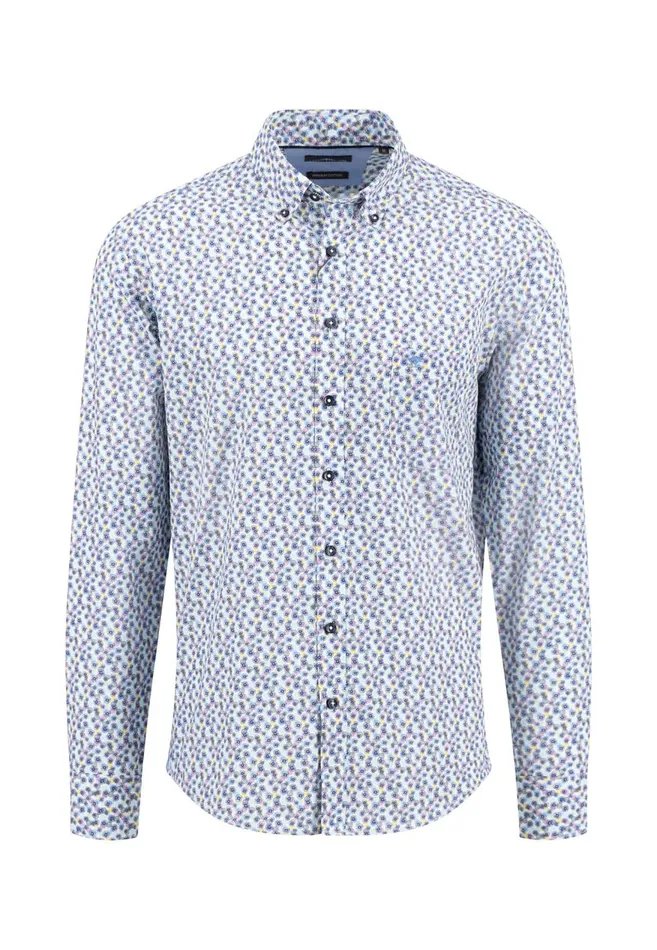 FYNCHHATTON Casual Cotton Shirt With A Floral Minimal Print Dusty Lavender Men Sale FYNCHHATTON Casual Cotton Shirt With A Floral Minimal Print Dusty Lavender Men Sale