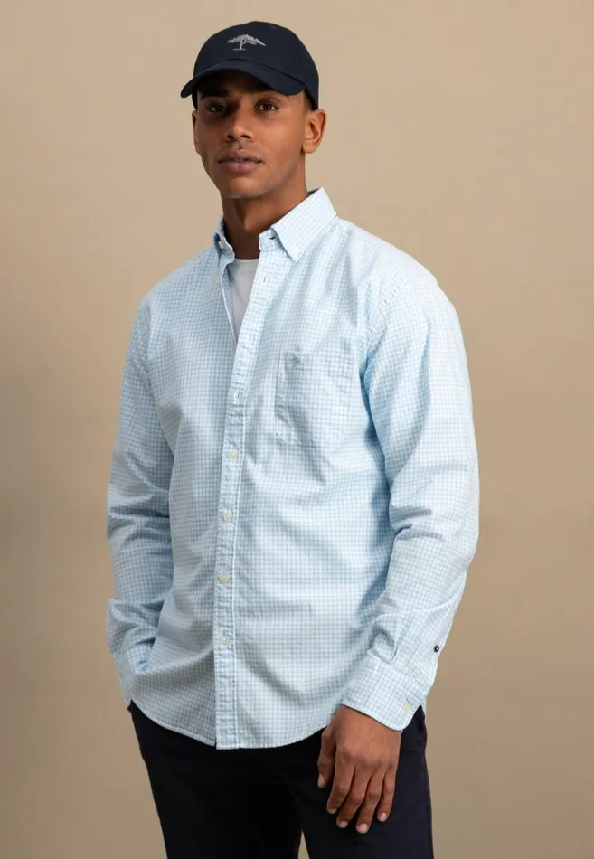 FYNCHHATTON Checked Shirt Made Of Soft Cotton Turf Greenpoppy Rednavysplashy Ocean Men Shirts