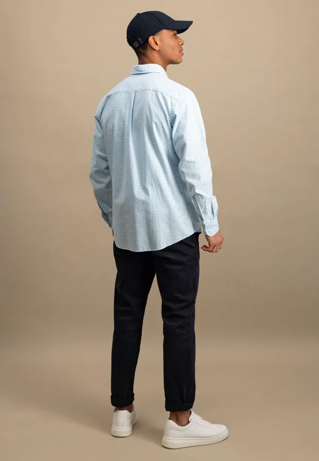 FYNCHHATTON Checked Shirt Made Of Soft Cotton Turf Greenpoppy Rednavysplashy Ocean Men Shirts