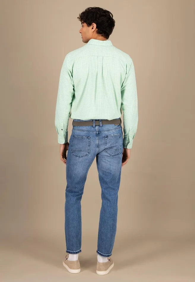 FYNCHHATTON Checked Shirt Made Of Soft Cotton Turf Greenpoppy Rednavysplashy Ocean Men Shirts