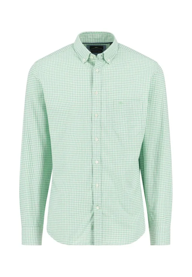FYNCHHATTON Checked Shirt Made Of Soft Cotton Turf Greenpoppy Rednavysplashy Ocean Men Shirts