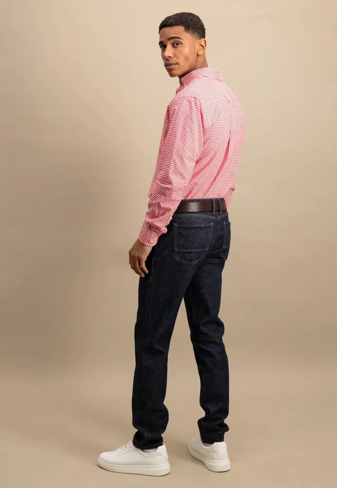 FYNCHHATTON Checked Shirt Made Of Soft Cotton Turf Greenpoppy Rednavysplashy Ocean Men Shirts