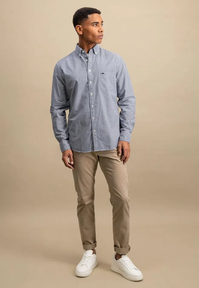 FYNCHHATTON Checked Shirt Made Of Soft Cotton Turf Greenpoppy Rednavysplashy Ocean Men Shirts