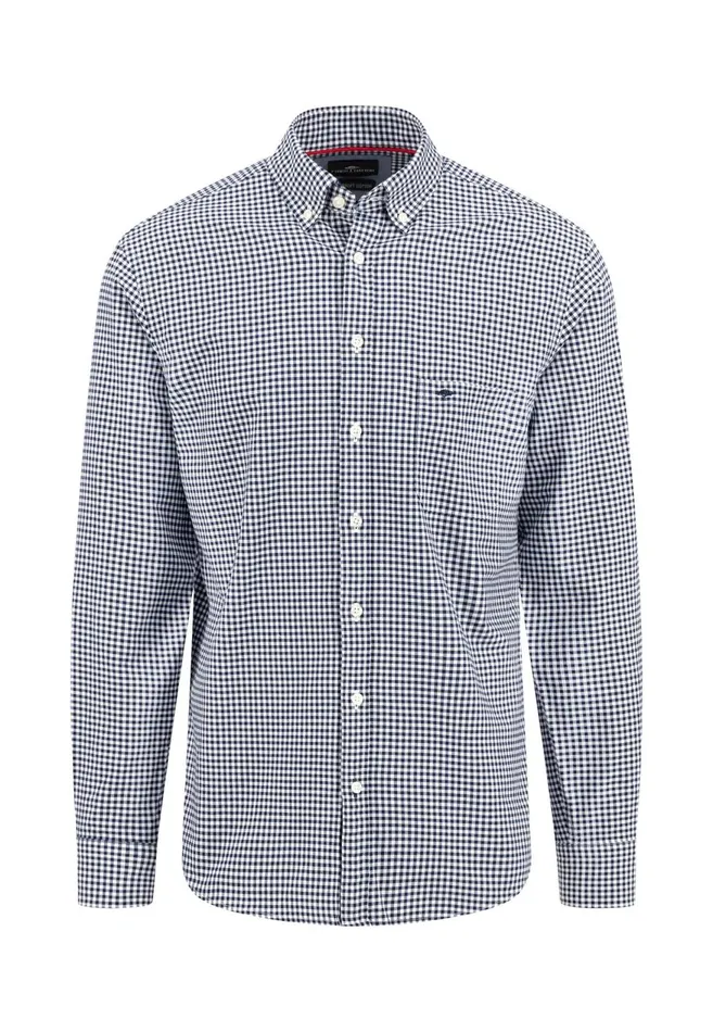 FYNCHHATTON Checked Shirt Made Of Soft Cotton Turf Greenpoppy Rednavysplashy Ocean Men Shirts