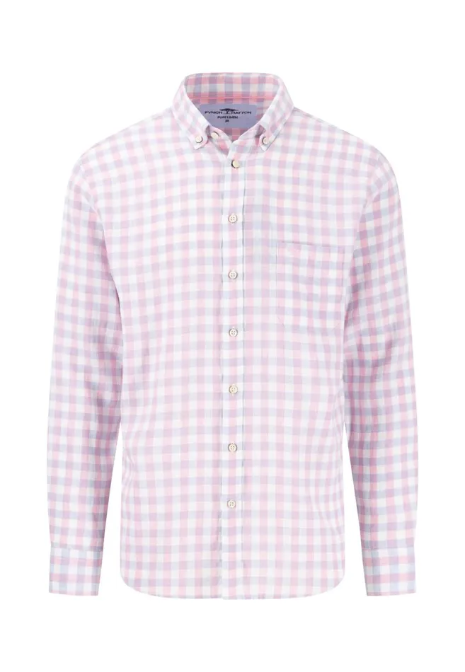 FYNCHHATTON Checked Shirt With Buttondown Collar Peesummer Breezenavy Men Shirts