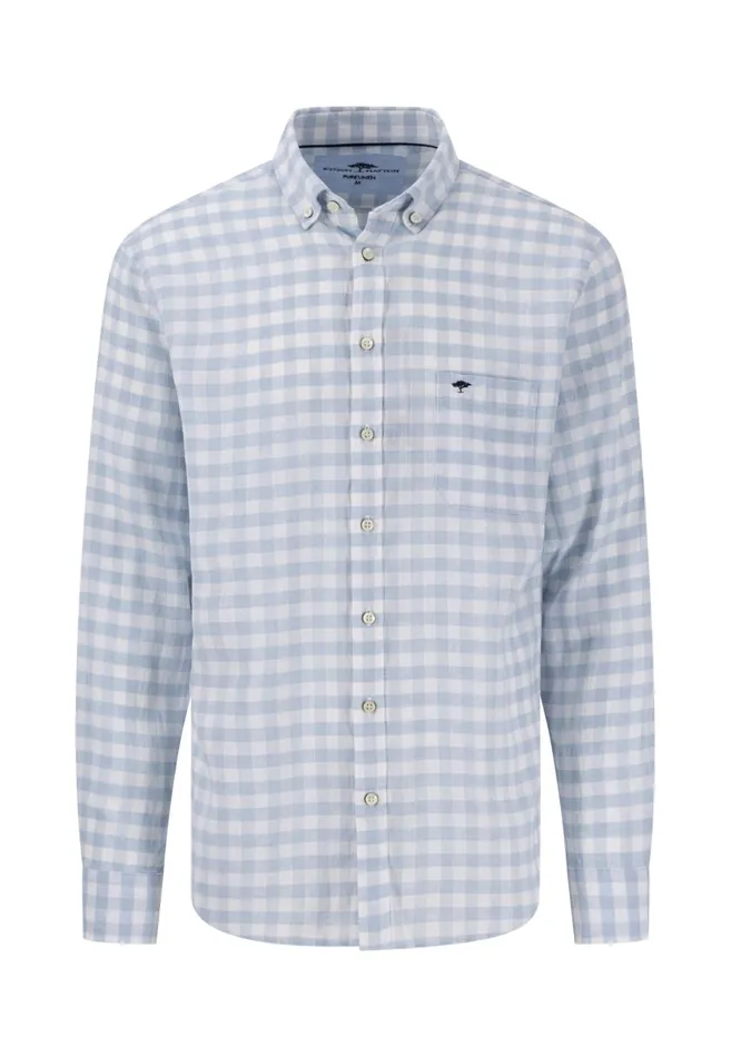 FYNCHHATTON Checked Shirt With Buttondown Collar Peesummer Breezenavy Men Shirts
