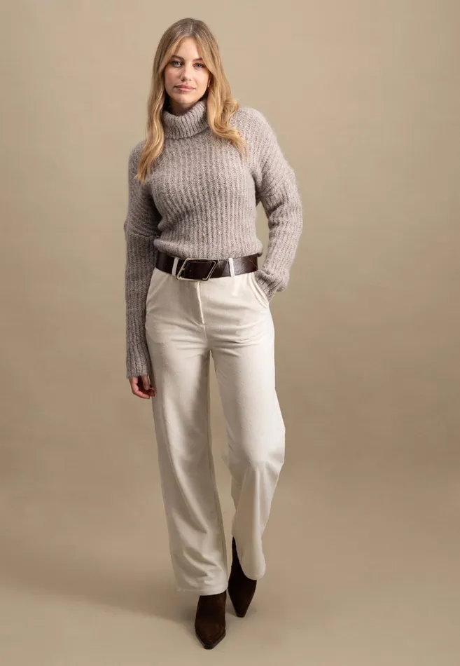 FYNCHHATTON Coarse Knitting Sweater Made Of Alpaca Wool Mix Winter Beigemilkelegant Pink Women Sweater