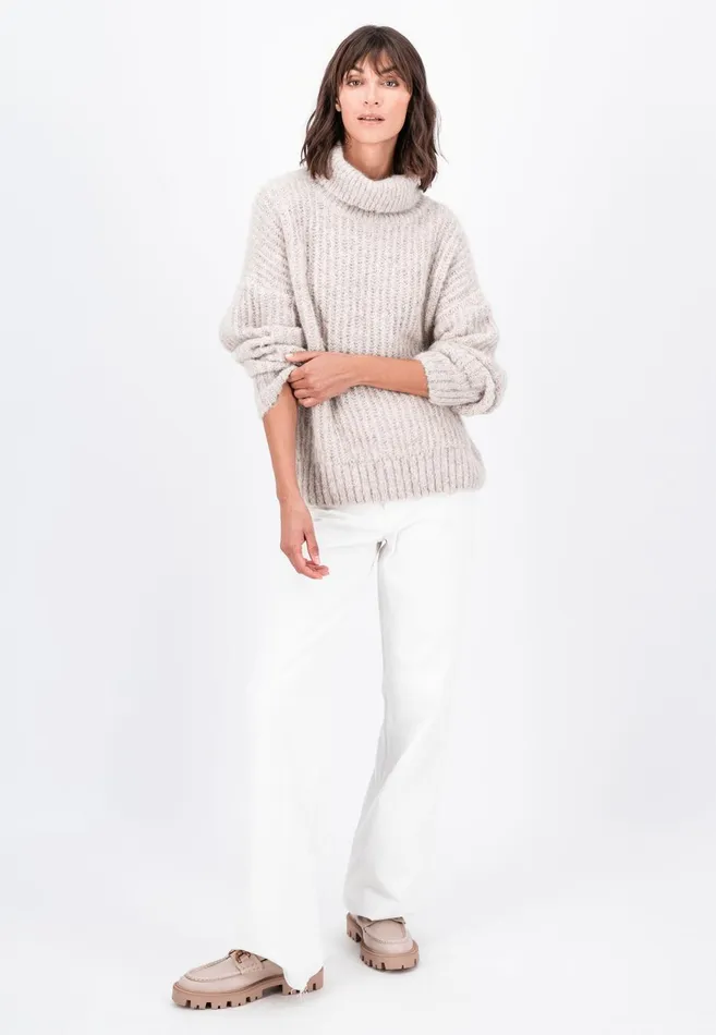FYNCHHATTON Coarse Knitting Sweater Made Of Alpaca Wool Mix Winter Beigemilkelegant Pink Women Sweater