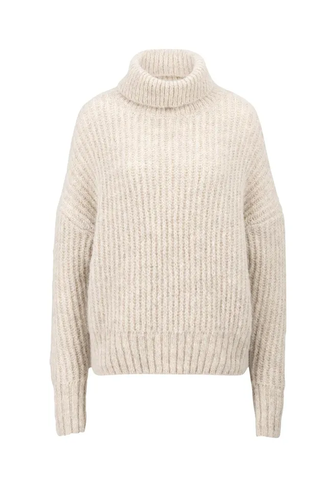 FYNCHHATTON Coarse Knitting Sweater Made Of Alpaca Wool Mix Winter Beigemilkelegant Pink Women Sweater