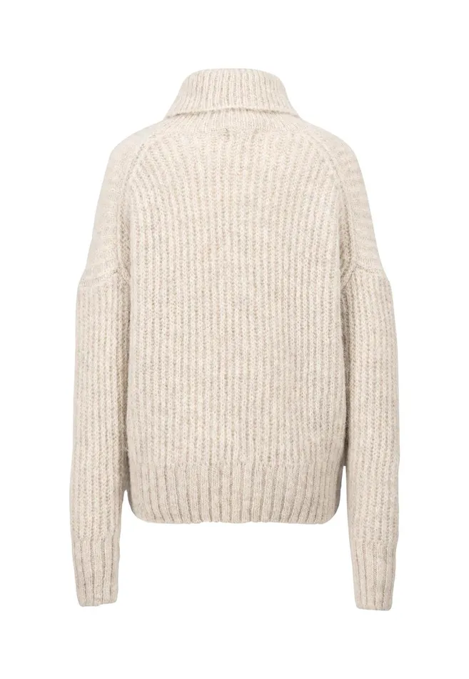 FYNCHHATTON Coarse Knitting Sweater Made Of Alpaca Wool Mix Winter Beigemilkelegant Pink Women Sweater