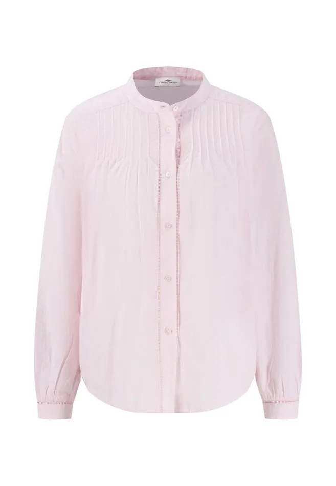 FYNCHHATTON Cotton Blouse With Round Neck Collar Fresh Roselight Blue Women Blouses FYNCHHATTON Cotton Blouse With Round Neck Collar Fresh Roselight Blue Women Blouses