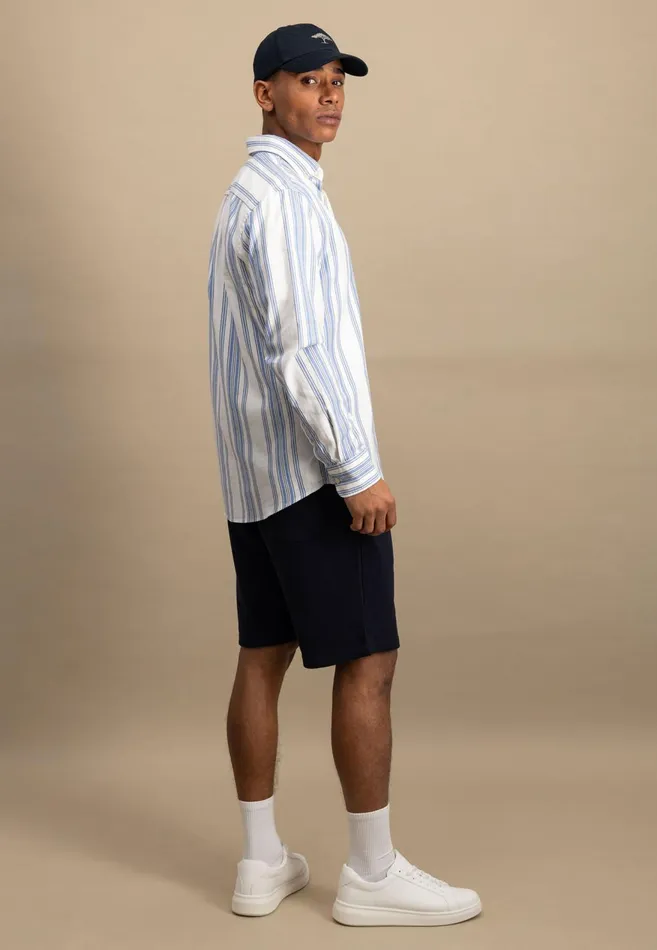 FYNCHHATTON Cotton Shirt With Colorful Stripes Vivid Yellowstrong Bluepee Men Shirts