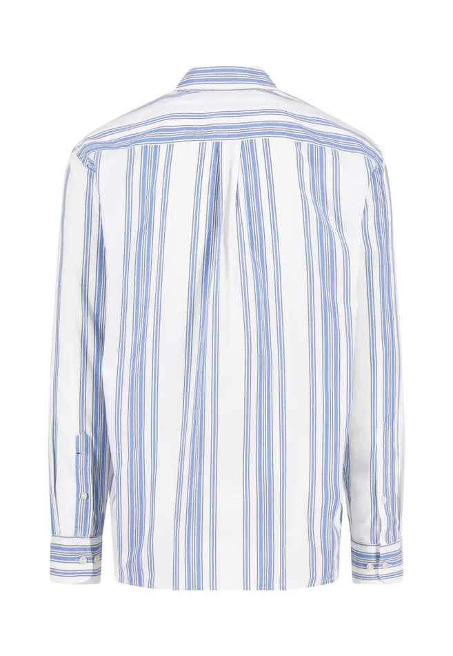 FYNCHHATTON Cotton Shirt With Colorful Stripes Vivid Yellowstrong Bluepee Men Shirts