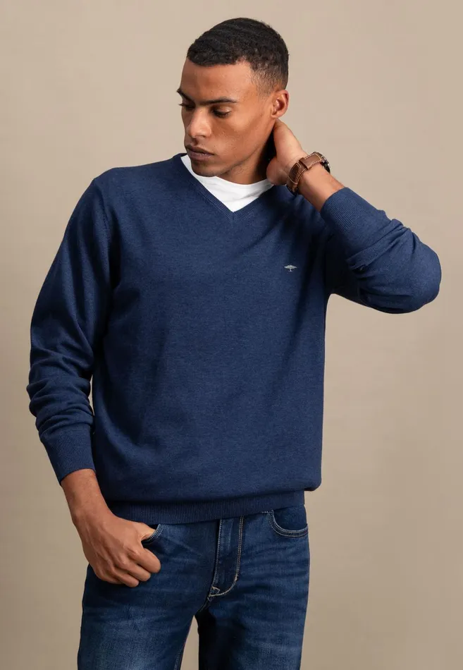FYNCHHATTON Cotton Sweater With Vneckline Nightsteelazurenavyearthcharcoaltaupe Men Sweater FYNCHHATTON Cotton Sweater With Vneckline Nightsteelazurenavyearthcharcoaltaupe Men Sweater
