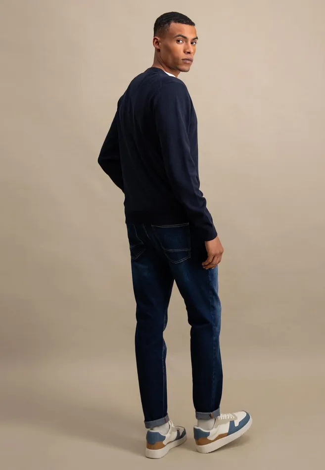 FYNCHHATTON Cotton Sweater With Vneckline Nightsteelazurenavyearthcharcoaltaupe Men Sweater
