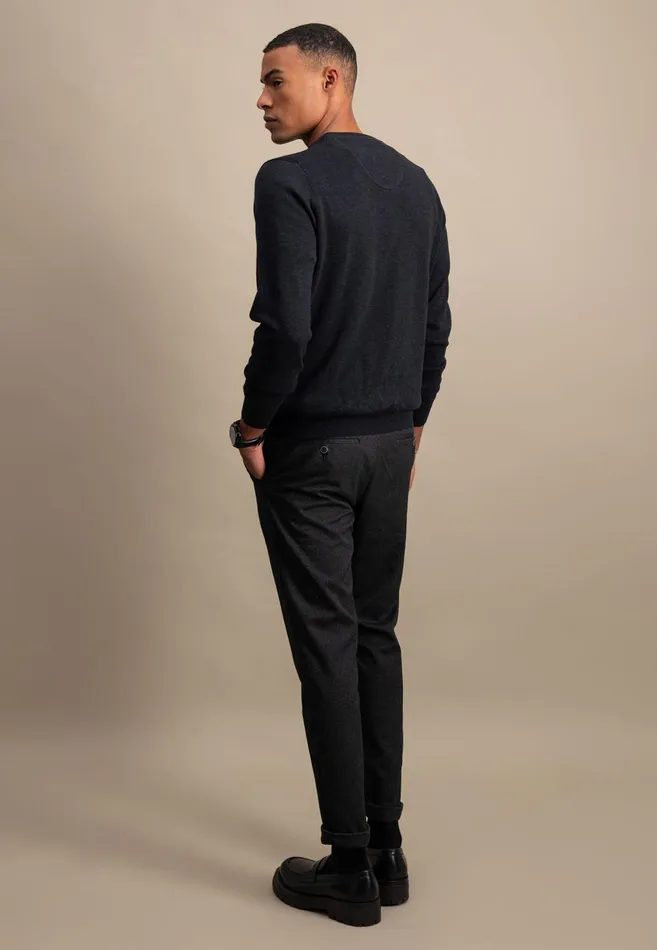 FYNCHHATTON Cotton Sweater With Vneckline Nightsteelazurenavyearthcharcoaltaupe Men Sweater