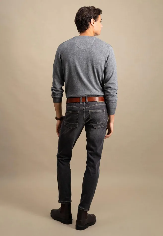 FYNCHHATTON Cotton Sweater With Vneckline Nightsteelazurenavyearthcharcoaltaupe Men Sweater