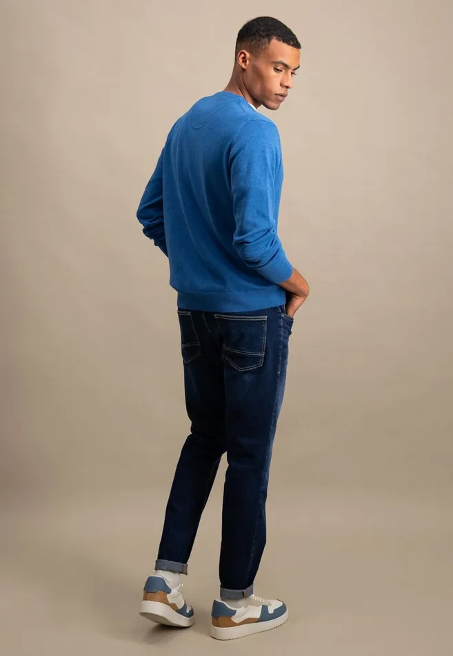 FYNCHHATTON Cotton Sweater With Vneckline Nightsteelazurenavyearthcharcoaltaupe Men Sweater