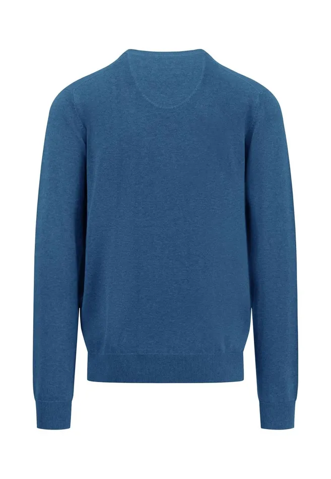 FYNCHHATTON Cotton Sweater With Vneckline Nightsteelazurenavyearthcharcoaltaupe Men Sweater