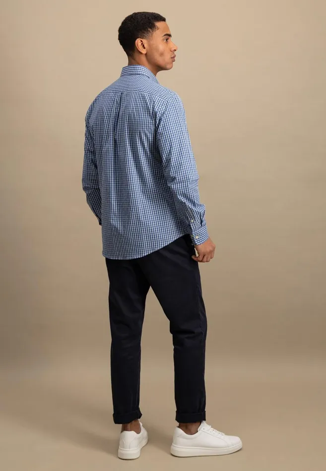 FYNCHHATTON Fine Careered Shirt Made Of 100 Cotton Poppy Redstrong Blue Men Shirts