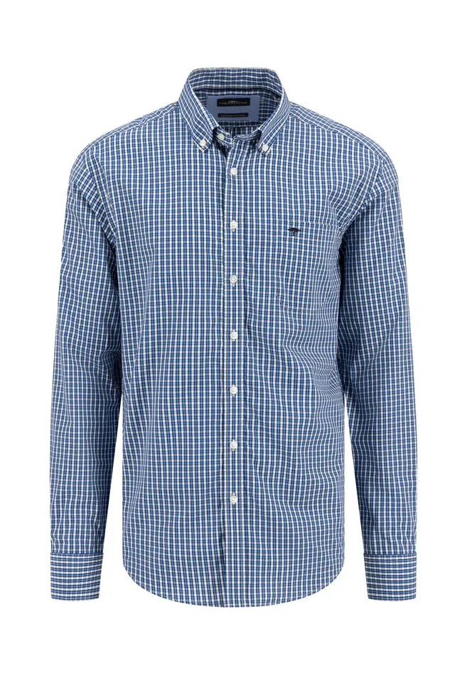 FYNCHHATTON Fine Careered Shirt Made Of 100 Cotton Poppy Redstrong Blue Men Shirts