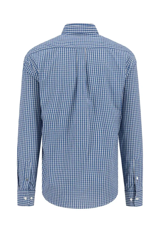 FYNCHHATTON Fine Careered Shirt Made Of 100 Cotton Poppy Redstrong Blue Men Shirts