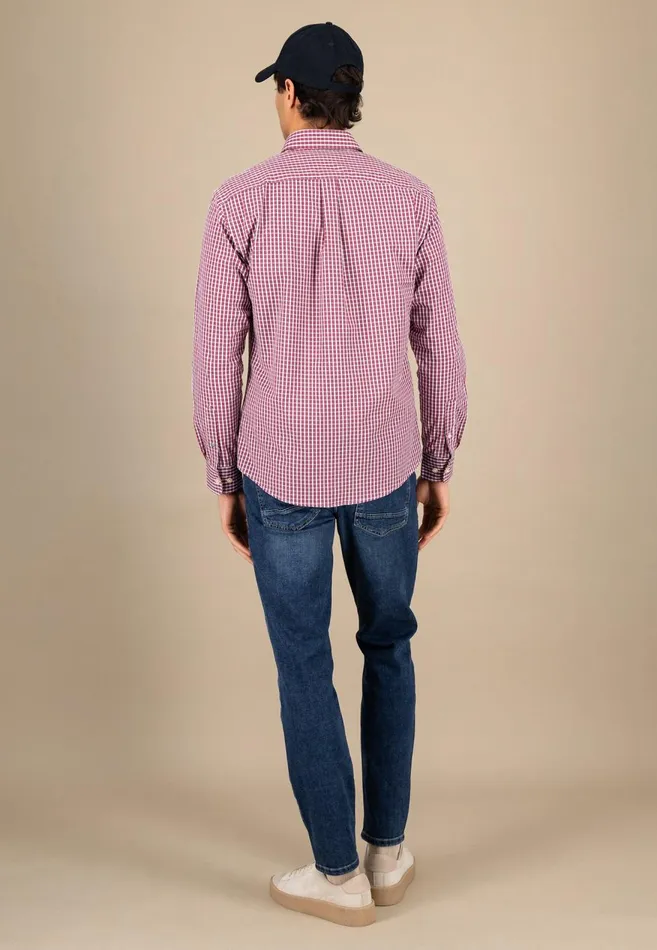 FYNCHHATTON Fine Careered Shirt Made Of 100 Cotton Poppy Redstrong Blue Men Shirts