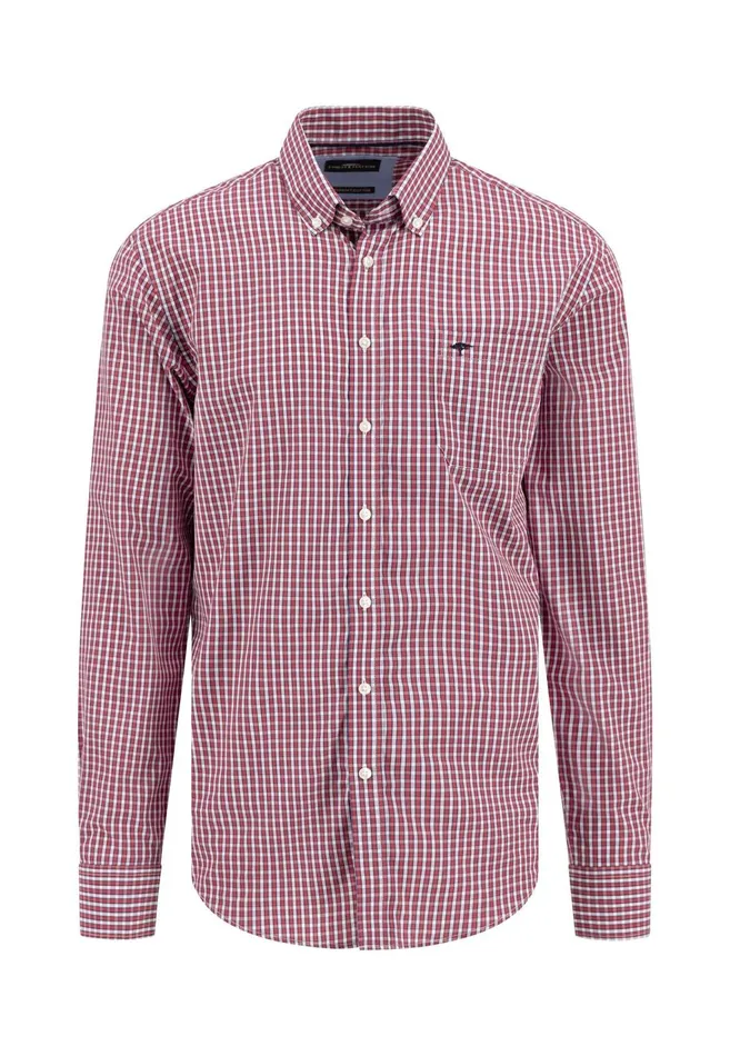 FYNCHHATTON Fine Careered Shirt Made Of 100 Cotton Poppy Redstrong Blue Men Shirts
