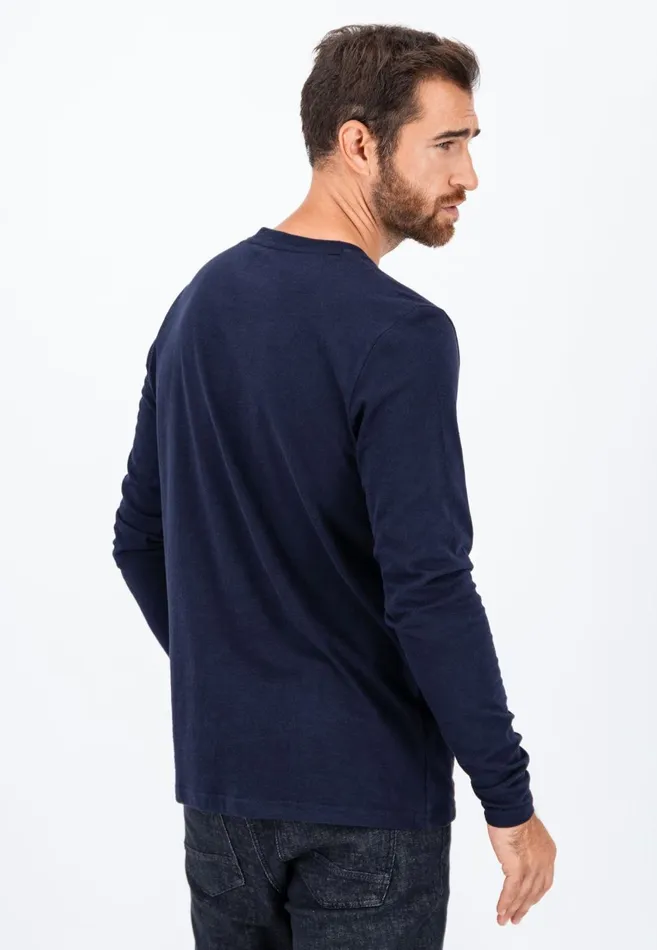 FYNCHHATTON Henley Shirt Made Of Cotton Navywhite Men Sale