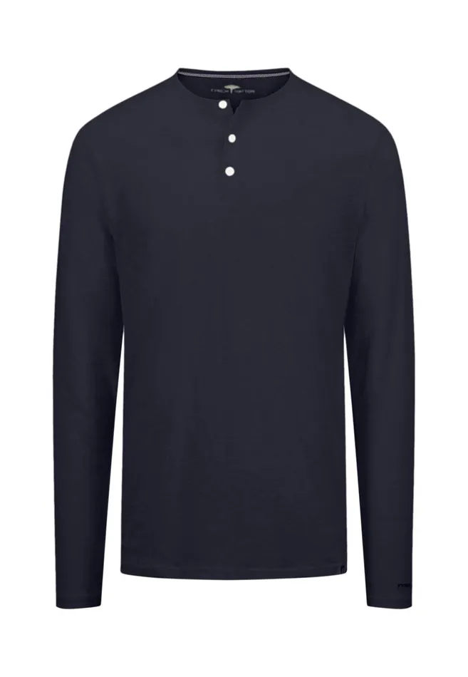 FYNCHHATTON Henley Shirt Made Of Cotton Navywhite Men Sale