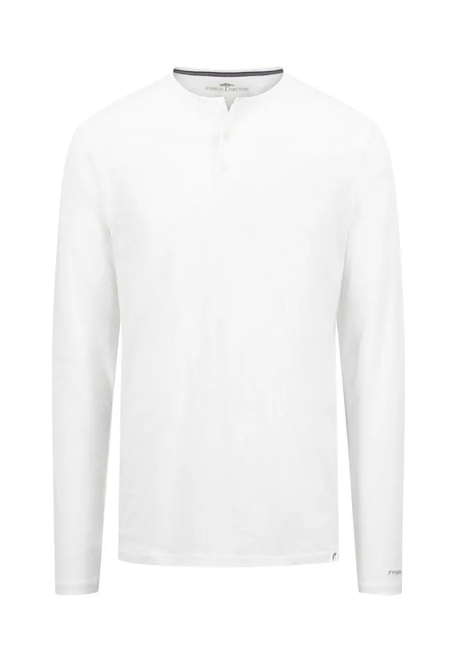 FYNCHHATTON Henley Shirt Made Of Cotton Navywhite Men Sale