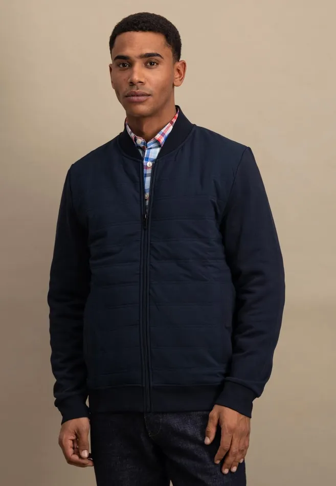 FYNCHHATTON Hybrid Jacket With A Stand up Collar Navy Men Sweat