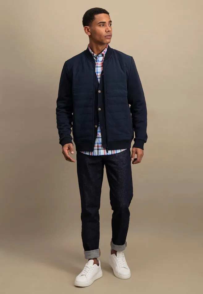 FYNCHHATTON Hybrid Jacket With A Stand up Collar Navy Men Sweat