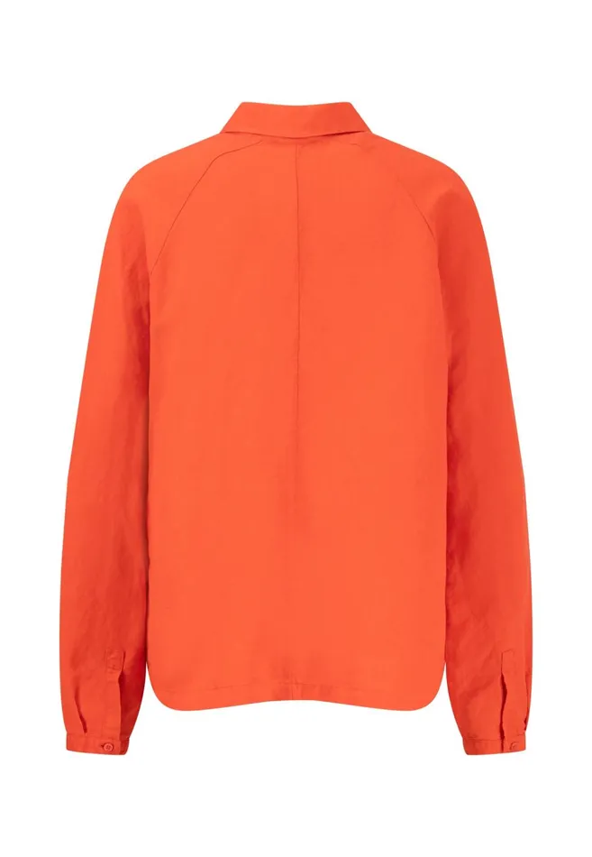 FYNCHHATTON Jacket Made Of Linen Mix And Caps Collar Summer Redlight Blue Women Jack