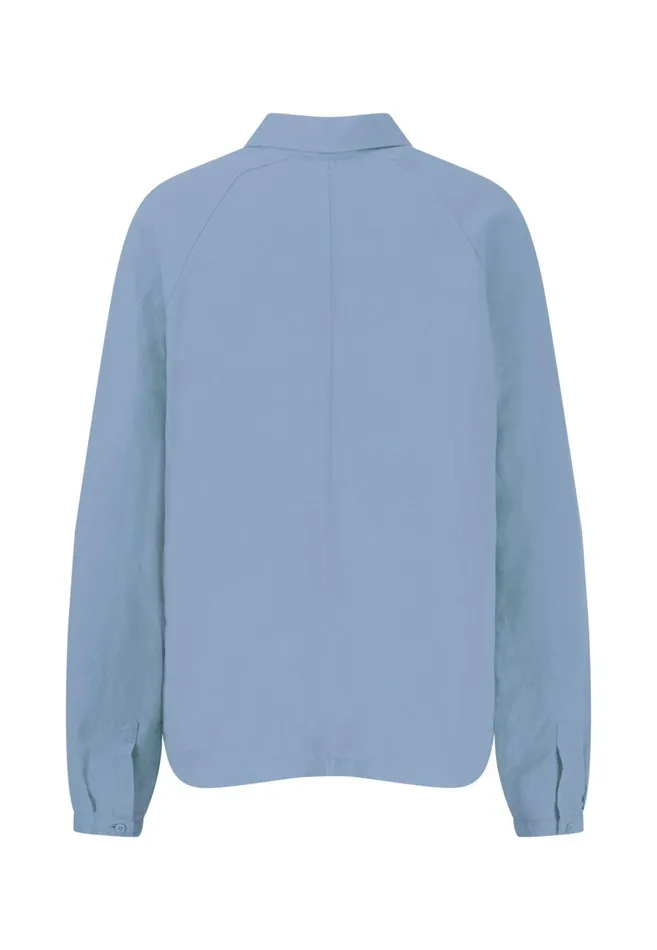 FYNCHHATTON Jacket Made Of Linen Mix And Caps Collar Summer Redlight Blue Women Jack