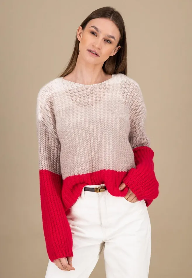 FYNCHHATTON Knitting Sweater Made Of Soft Mohair Wool Mix Milkblue Purple Women Sweater FYNCHHATTON Knitting Sweater Made Of Soft Mohair Wool Mix Milkblue Purple Women Sweater