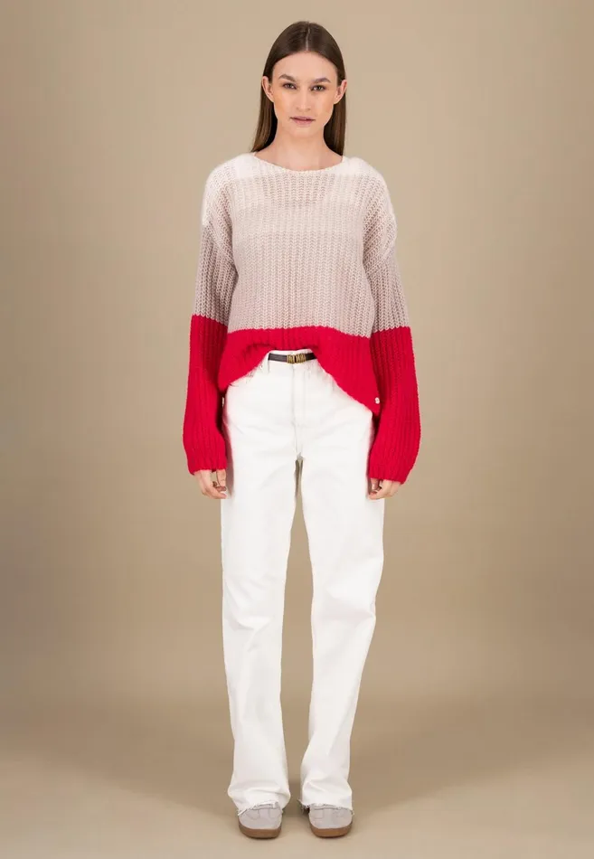 FYNCHHATTON Knitting Sweater Made Of Soft Mohair Wool Mix Milkblue Purple Women Sweater