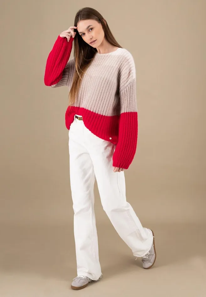 FYNCHHATTON Knitting Sweater Made Of Soft Mohair Wool Mix Milkblue Purple Women Sweater