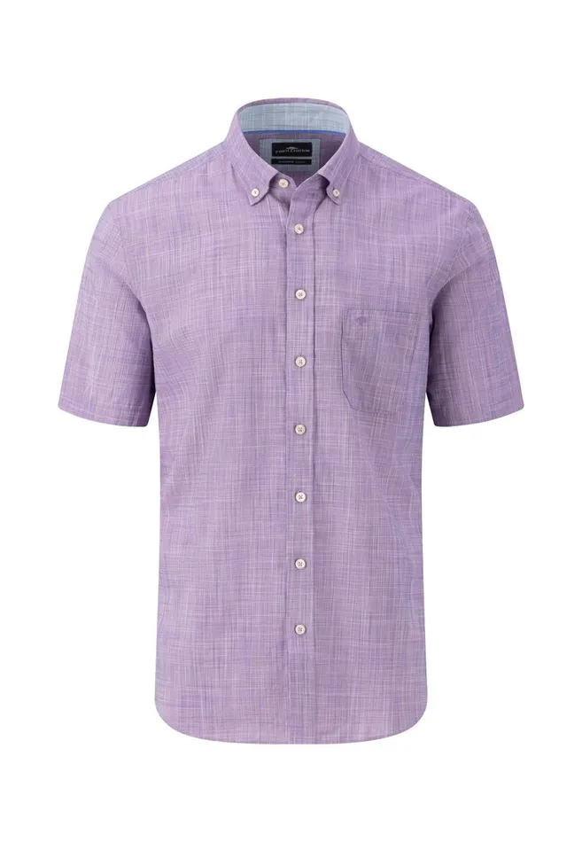 FYNCHHATTON Light Halbar Shirt Made Of SLUB Cotton Dusty Lavenderwhitedusty Olivenavysummer Breeze Men Shirts