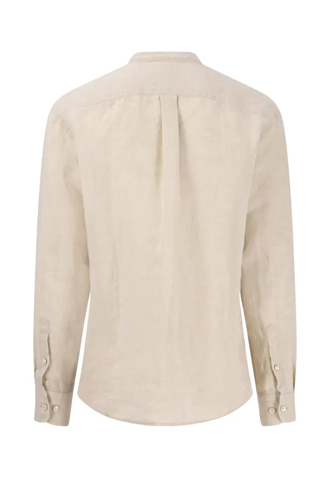 FYNCHHATTON Linen Shirt With A Stand up Collar Summer Breezenavyolivewhitesandblack Men Shirts