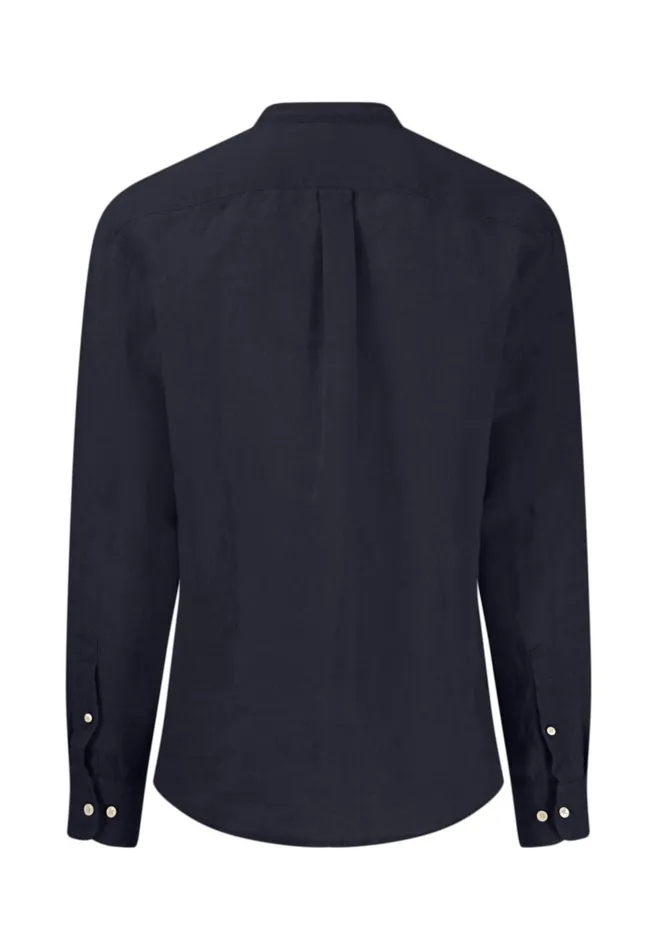 FYNCHHATTON Linen Shirt With A Stand up Collar Summer Breezenavyolivewhitesandblack Men Shirts