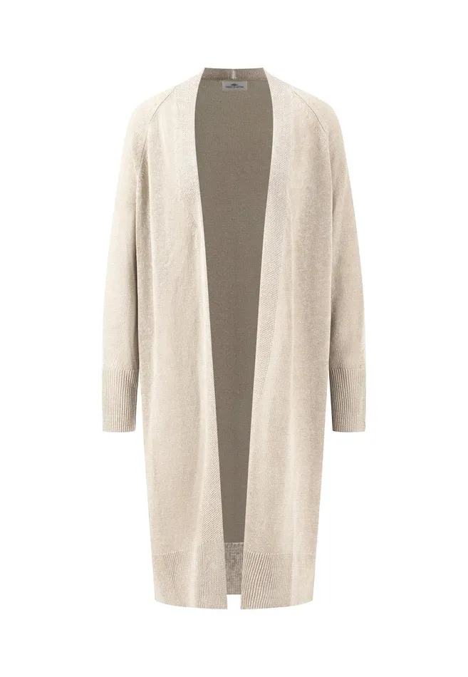 FYNCHHATTON Long Cardigan Made Of Linen Sand Women Cardigan