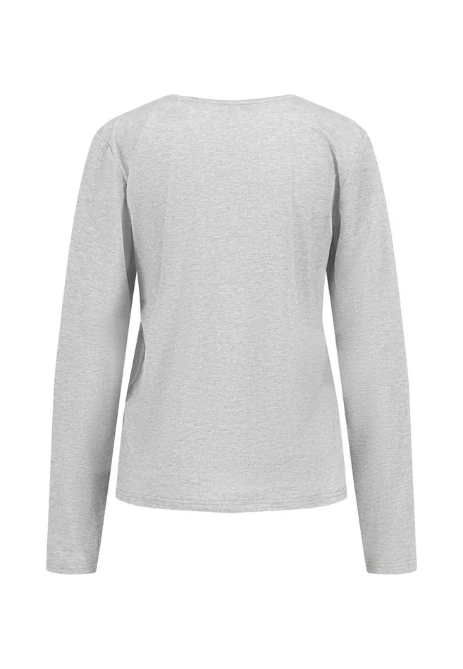 FYNCHHATTON Longsleeved Shirt Made Of Viscose Mix With A Circular Neckline Silver Graywarm Gray Women Sale