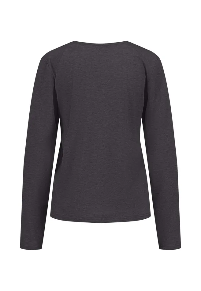 FYNCHHATTON Longsleeved Shirt Made Of Viscose Mix With A Circular Neckline Silver Graywarm Gray Women Sale