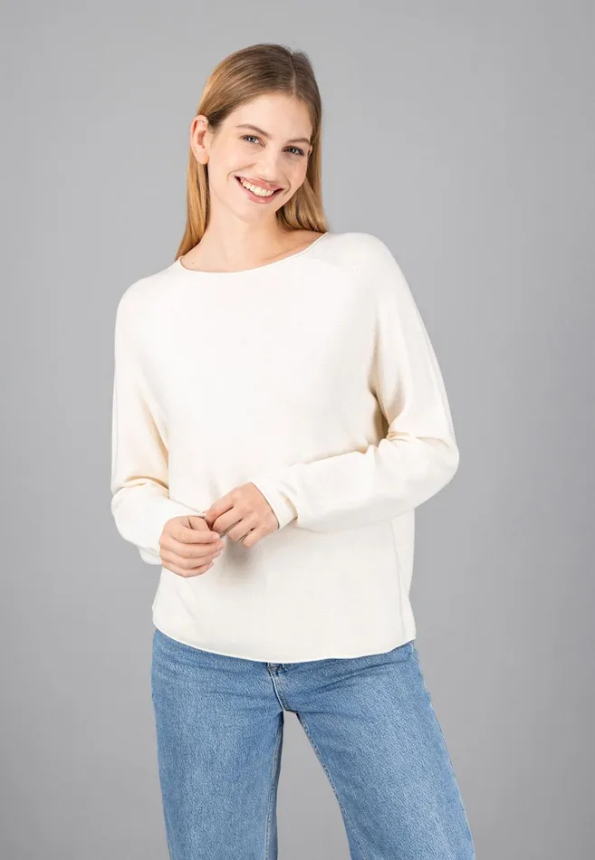 FYNCHHATTON Loose Fineknitting Sweater Made Of Cotton Ocean Bluereed Greenwhitefondant Pink Women Sweater