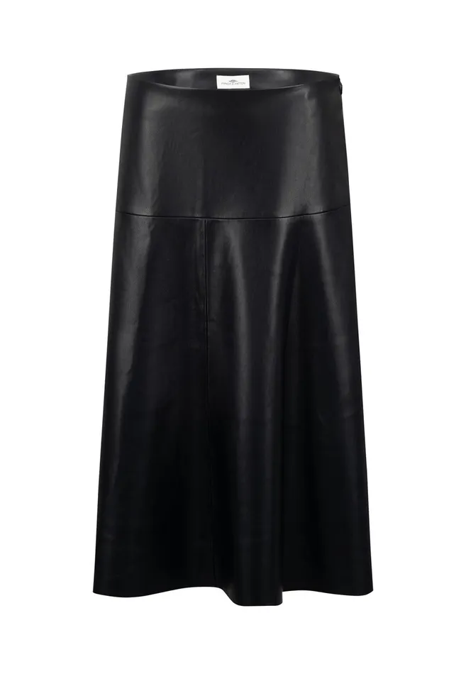 FYNCHHATTON Midi Skirt In Leather Look Black Women Skirts