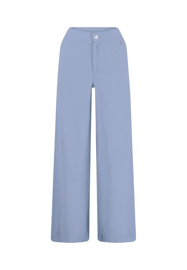 FYNCHHATTON Pants Made Of Linen Mix With Lock Button Summer Redwhitesandlight Blue Women Pants
