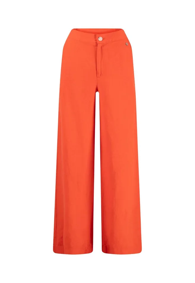 FYNCHHATTON Pants Made Of Linen Mix With Lock Button Summer Redwhitesandlight Blue Women Pants